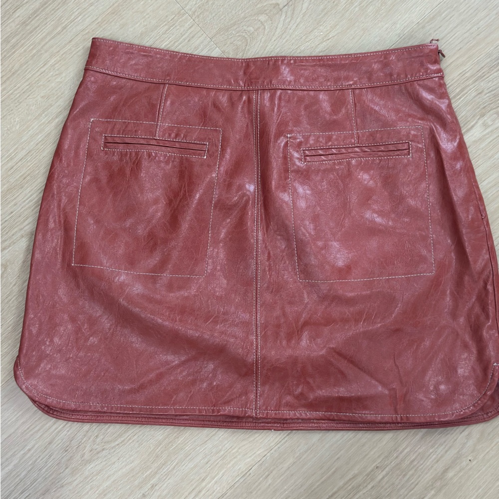 Burgundy Faux Leather Mini Skirt